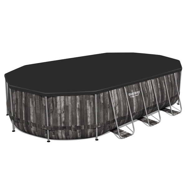 Bestway Power Steel 20′ x 12′ x 48″ Oval Above Ground Outdoor Swimming Pool Set