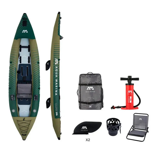 Kayak Gonflable Caliber Pêche Aqua Marina pour 2 personnes